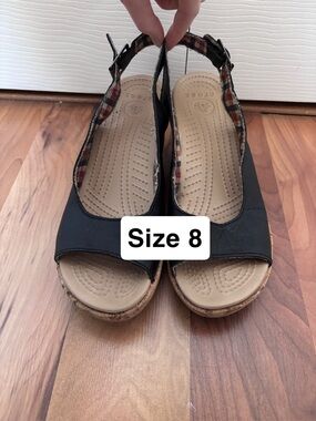 Comfortable Black Women's Slingback Sandals - Size 8
